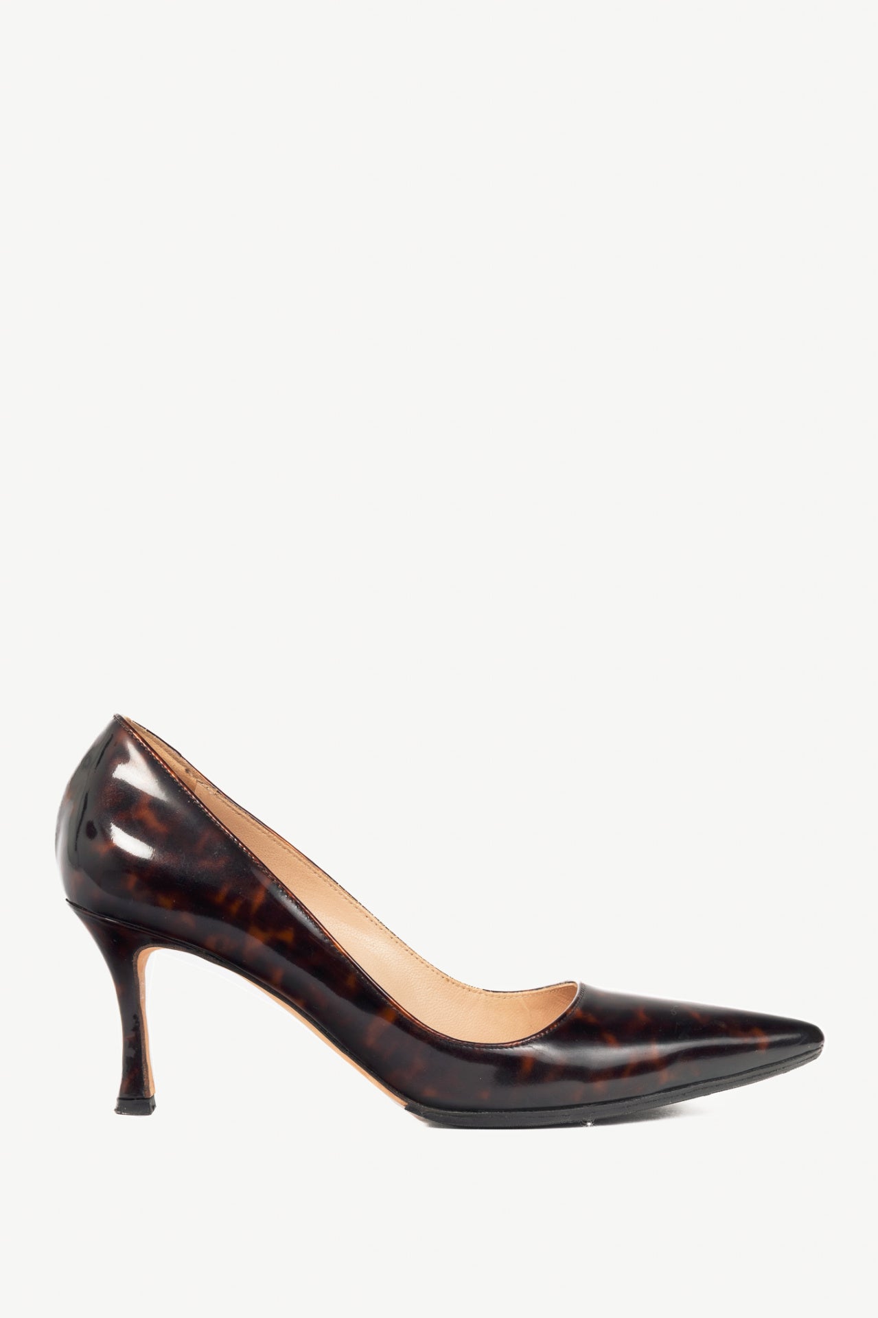 Manolo Blahnik Tortoise Patent Leather Pointed-Toe Pumps