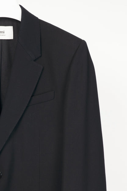 AMI SS24 Black Single-Breasted Straight Jacket