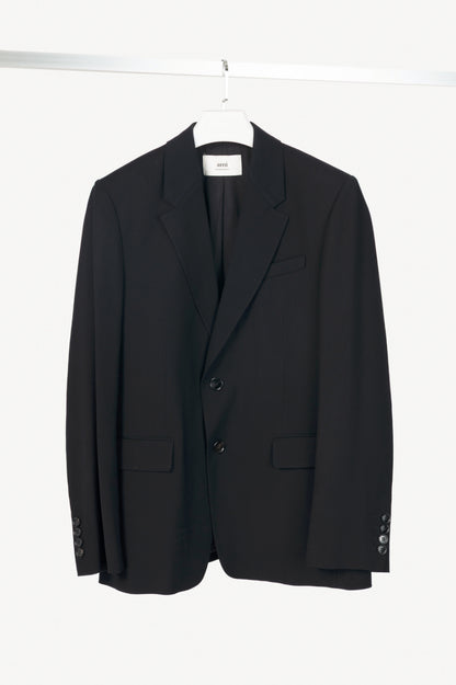 AMI SS24 Black Single-Breasted Straight Jacket