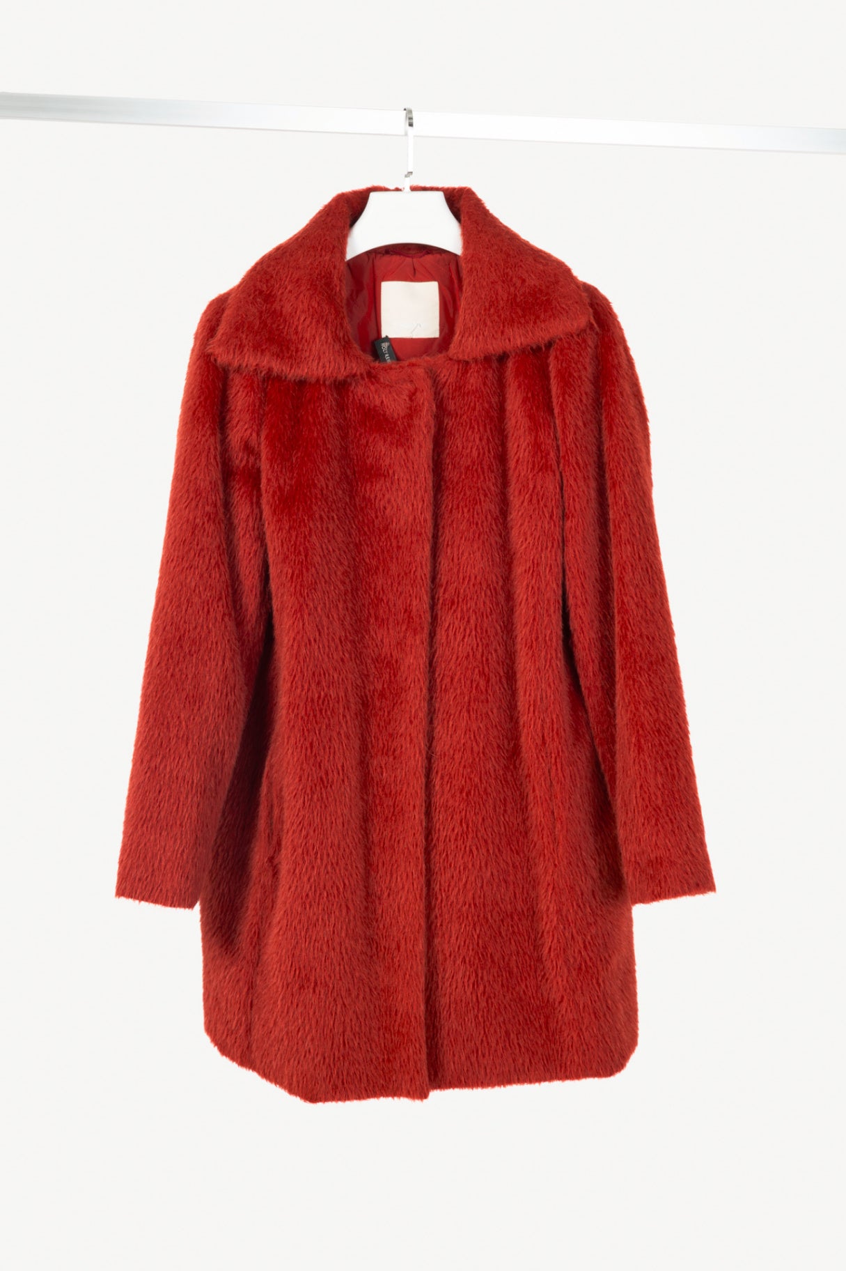 S' Max Mara Red Alpaca & Virgin Wool Coat