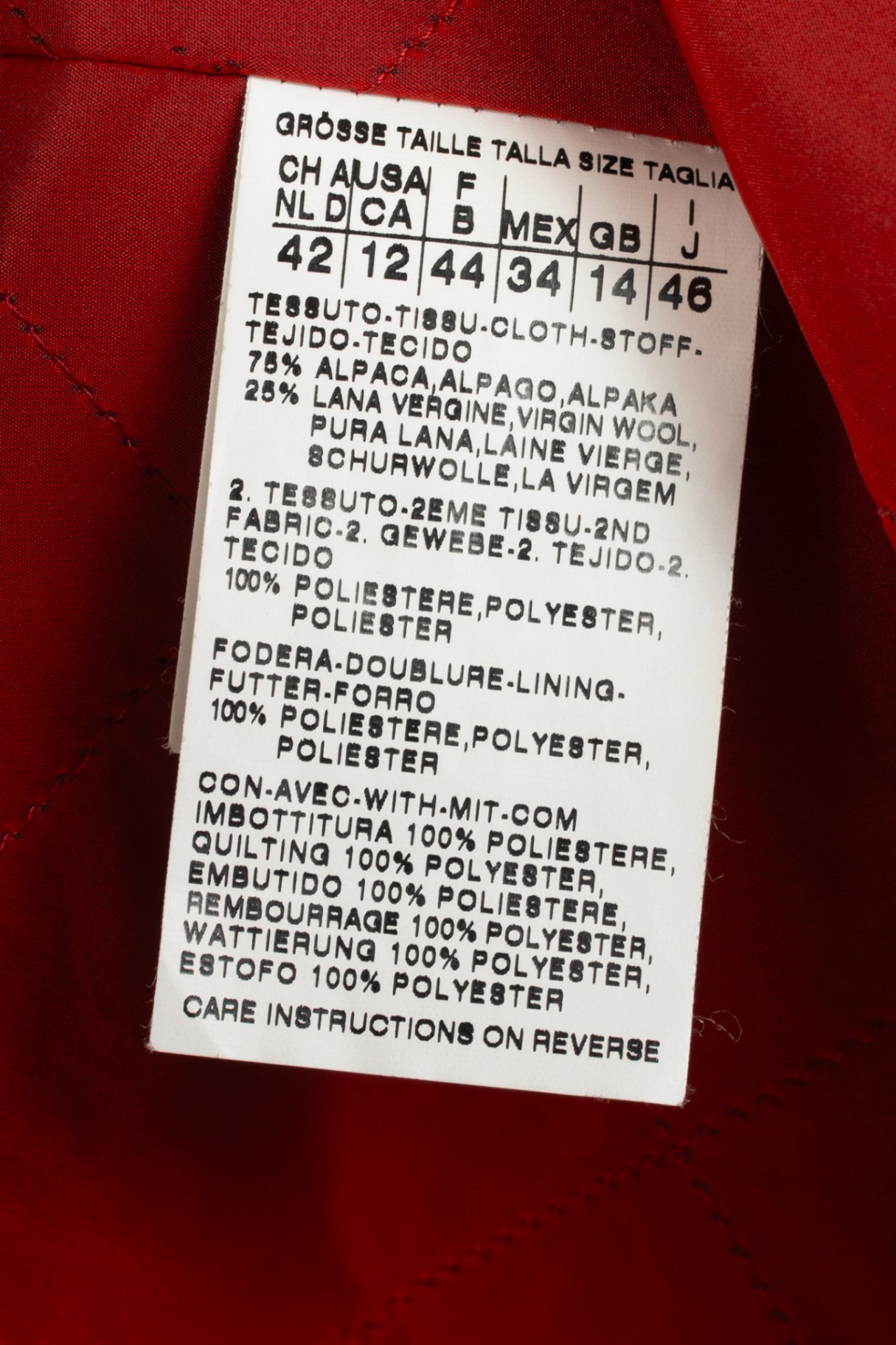 S' Max Mara Red Alpaca & Virgin Wool Coat
