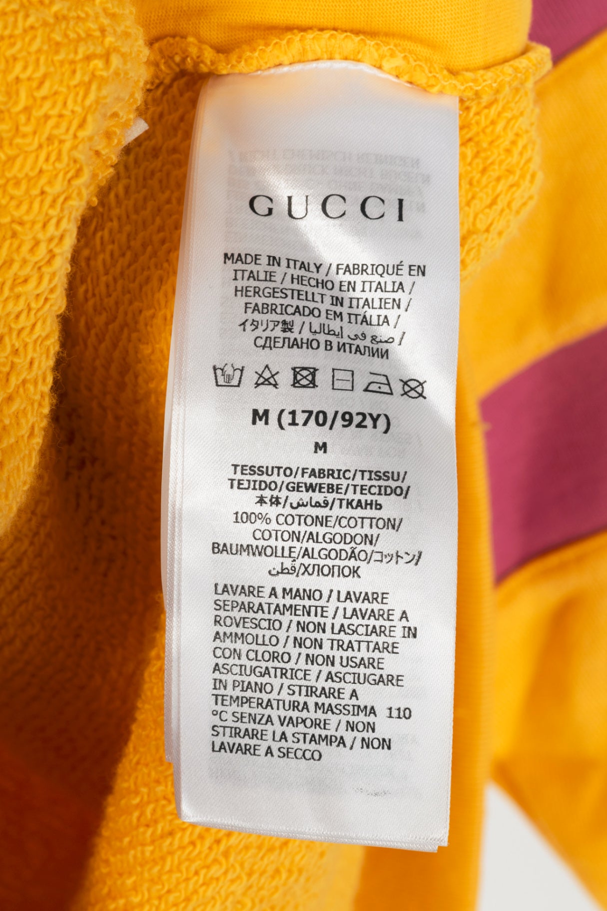 Gucci Honey Yellow Heavy Felted Cotton Jersey 1921 Hoodie