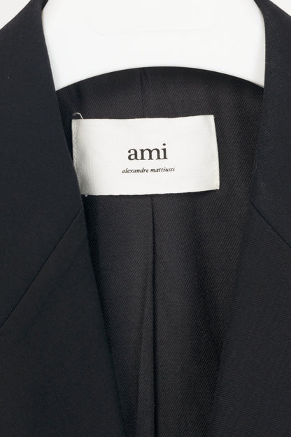 AMI SS24 Black Single-Breasted Straight Jacket
