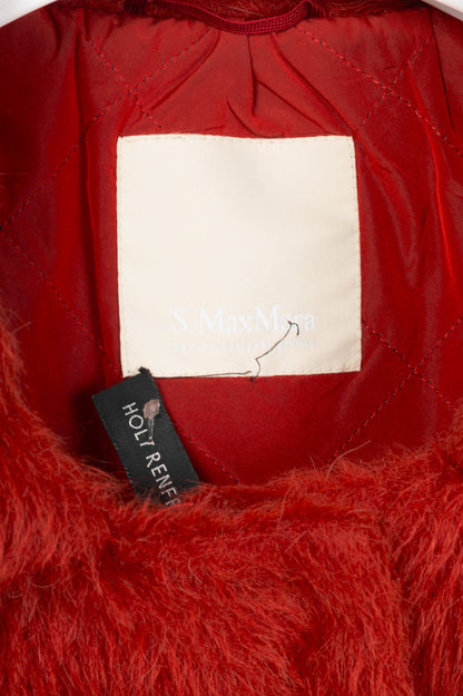 S' Max Mara Red Alpaca & Virgin Wool Coat