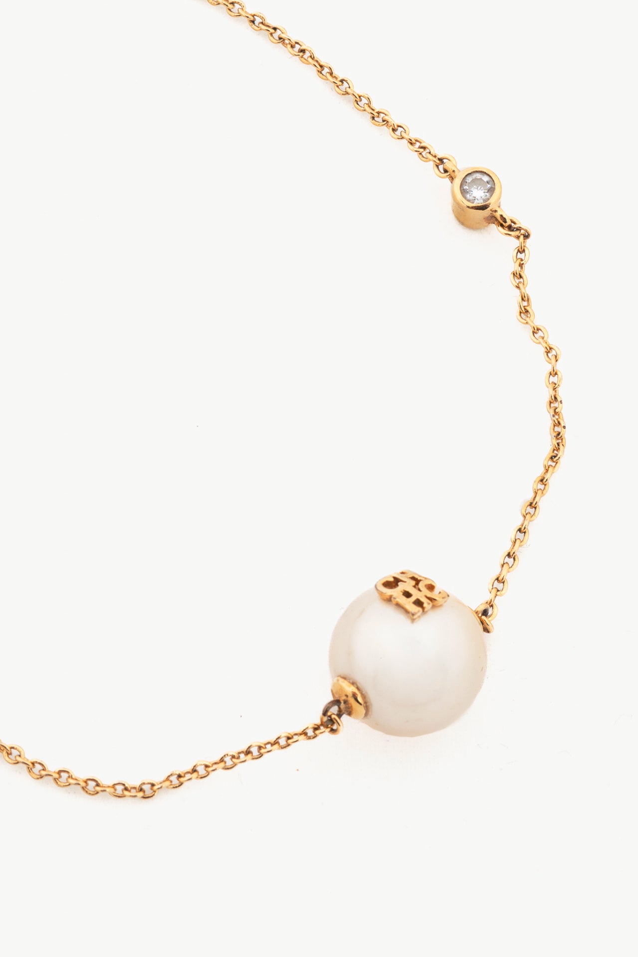 CH Carolina Herrera Gold-Tone Pearl Chain Bracelet