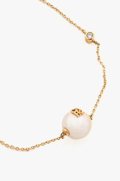 CH Carolina Herrera Gold-Tone Pearl Chain Bracelet