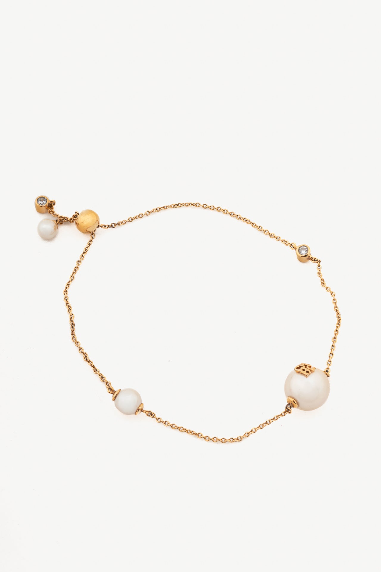 CH Carolina Herrera Gold-Tone Pearl Chain Bracelet