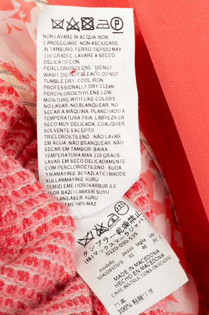 Weekend Max Mara Pink Cotton Tweed-Knit Collarless Blazer
