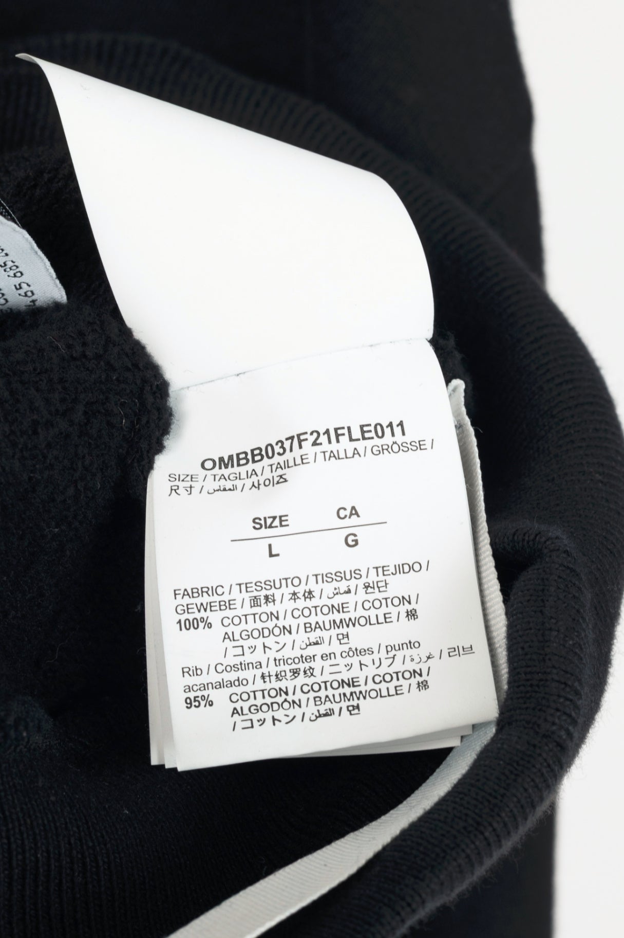 Off-White AW21 Black Caravaggio Painting Double Sleeve Hoodie
