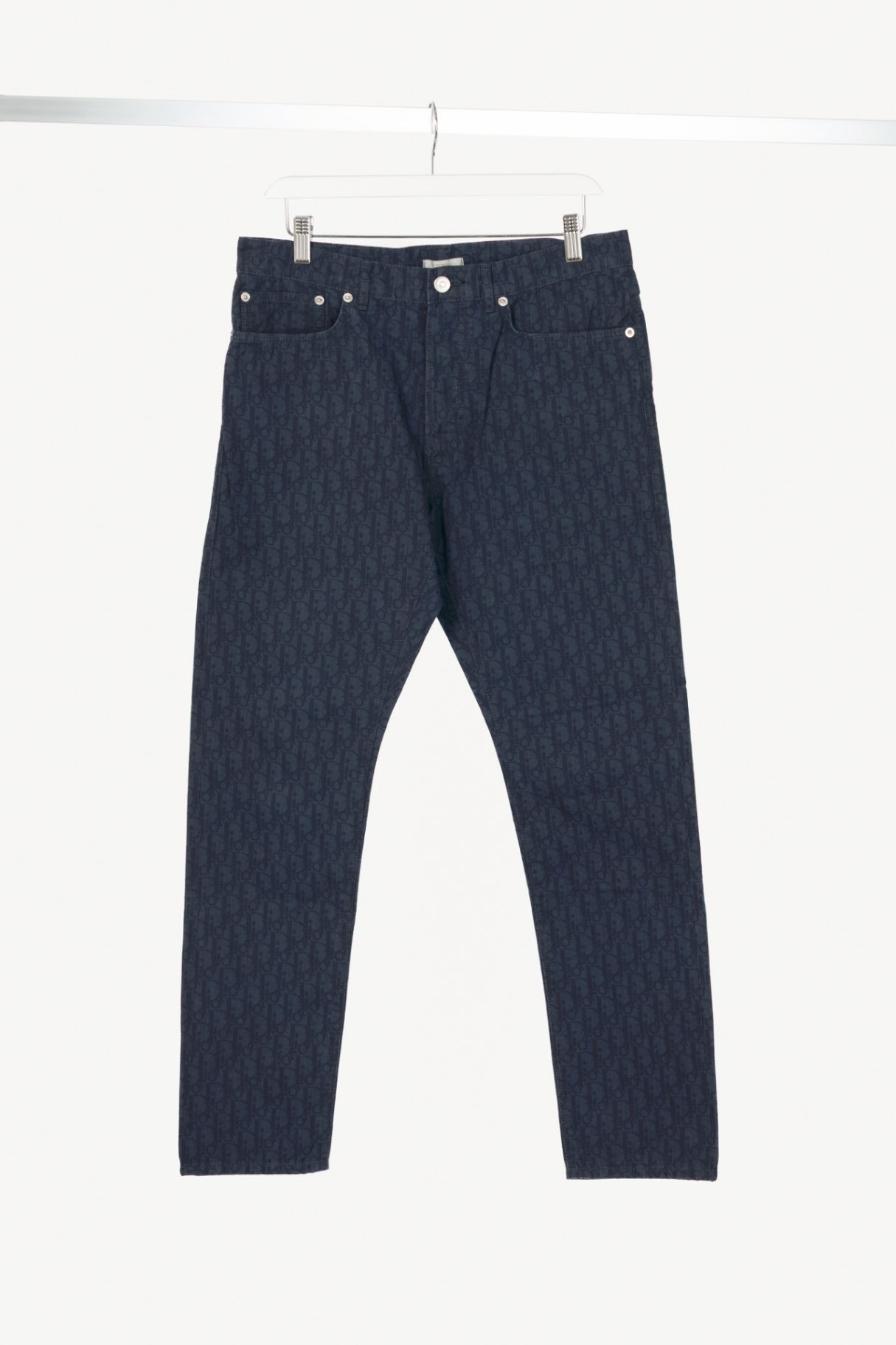 Christian Dior Slim 17-Regular Navy Oblique-Monogram Jeans