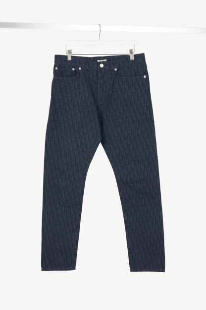 Christian Dior Slim 17-Regular Navy Oblique-Monogram Jeans