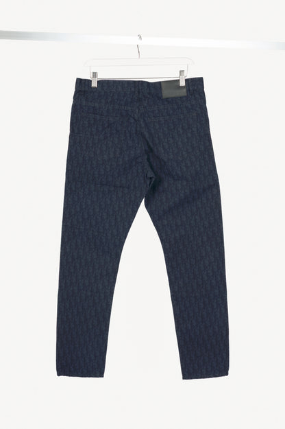 Christian Dior Slim 17-Regular Navy Oblique-Monogram Jeans