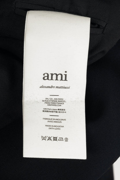 AMI SS24 Black Single-Breasted Straight Jacket