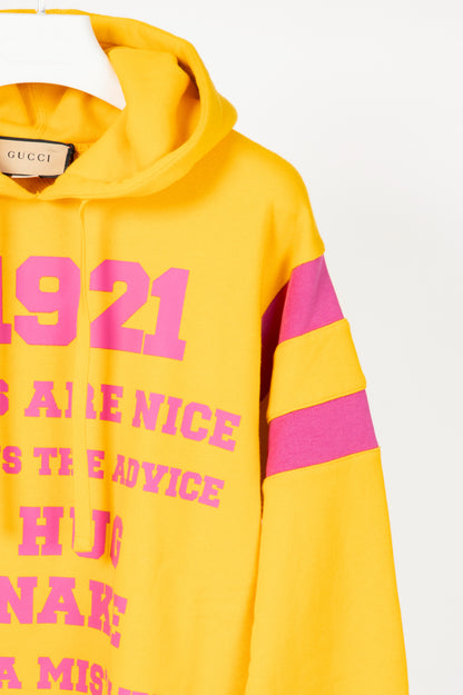 Gucci Honey Yellow Heavy Felted Cotton Jersey 1921 Hoodie