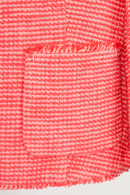 Weekend Max Mara Pink Cotton Tweed-Knit Collarless Blazer