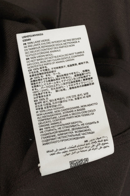 AMI AW24 Runway Dark Coffee Wool Gabardine Pintuck Shirt