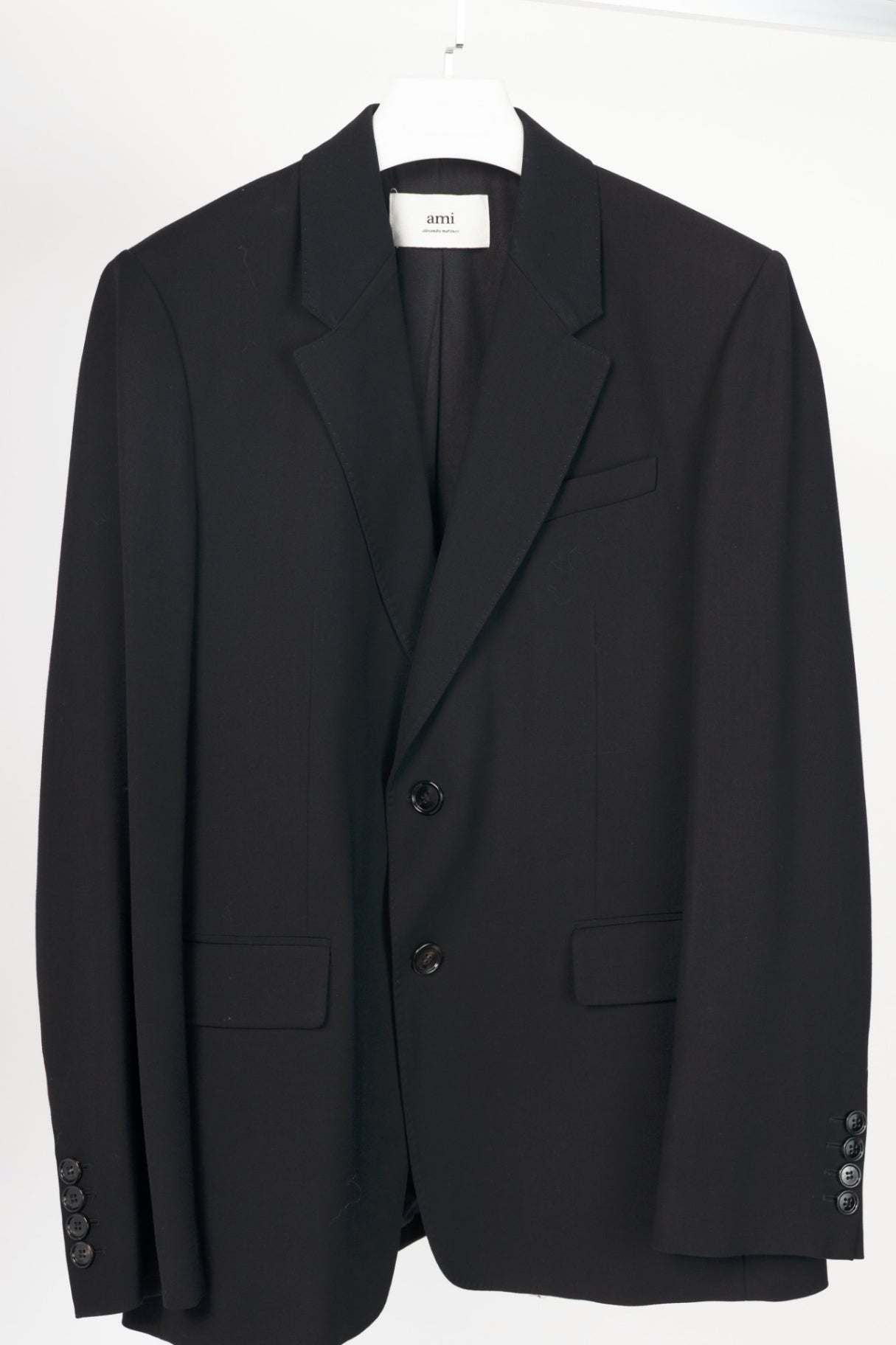 AMI SS24 Black Single-Breasted Straight Jacket