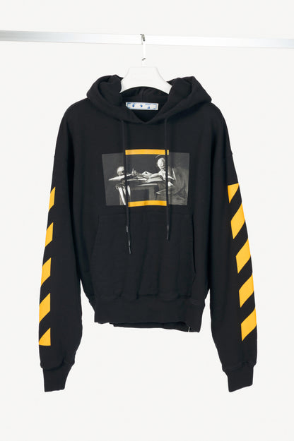Off-White AW21 Black Caravaggio Painting Double Sleeve Hoodie