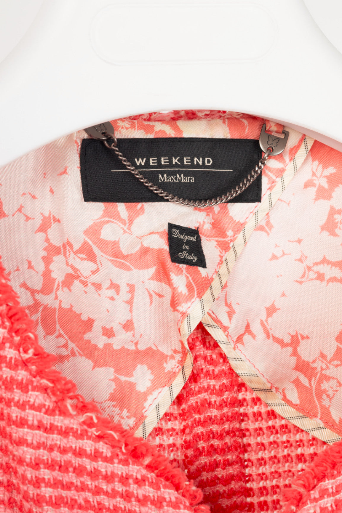 Weekend Max Mara Pink Cotton Tweed-Knit Collarless Blazer