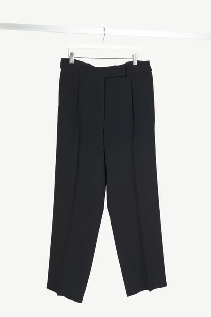 Brunello Cucinelli Black Silk-Blend Crepe Tapered Trousers