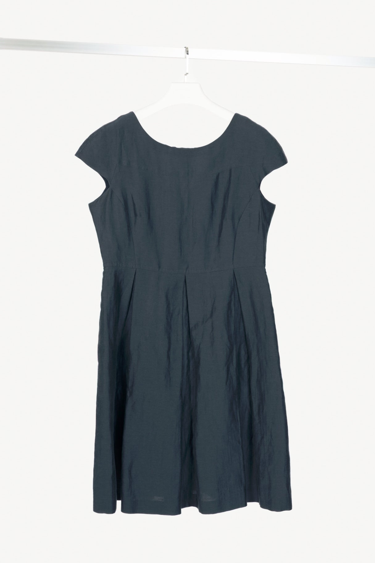 Weekend Max Mara Blue Linen-Shantung Pleated Dress