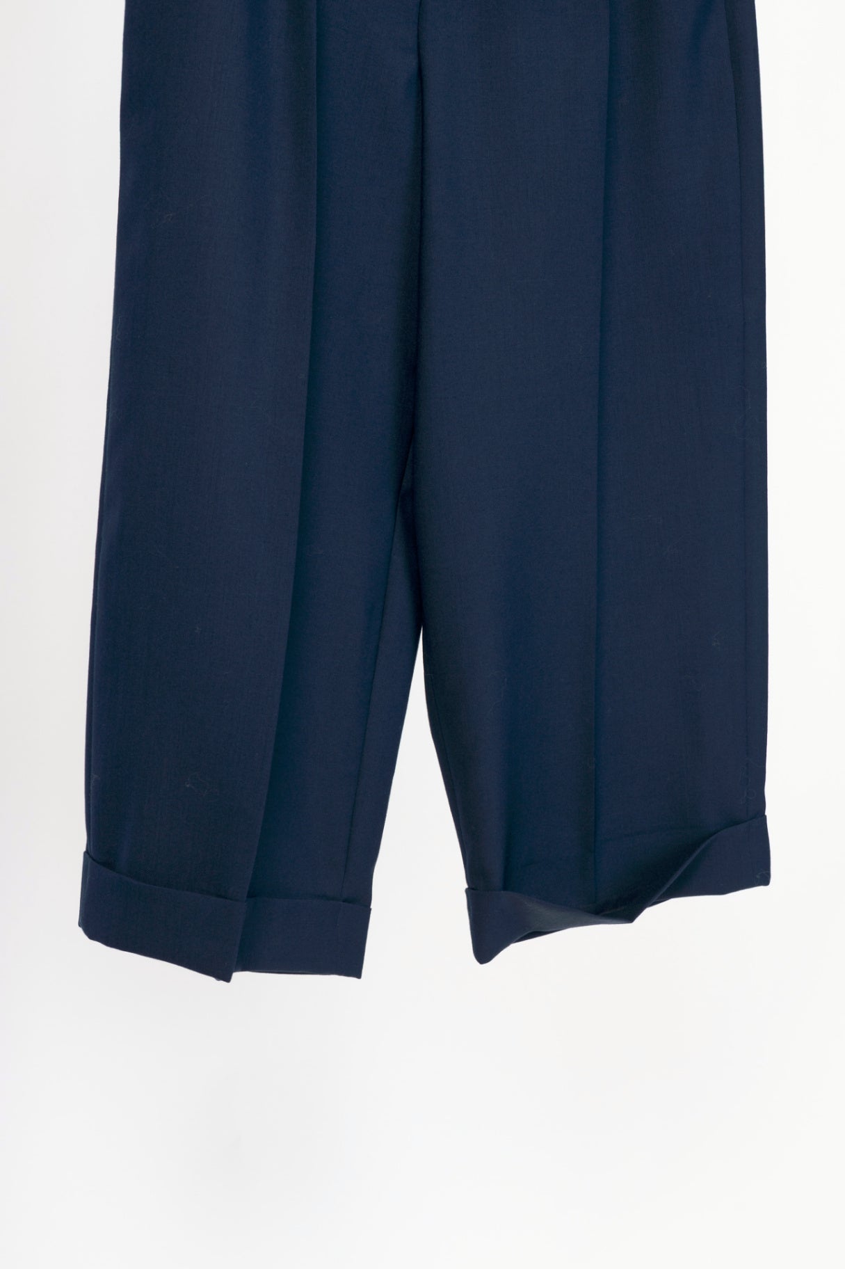 Marni Deep Blue Wool Two Ply Fresco Cropped Trousers