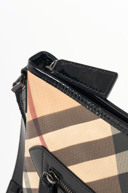 Burberry Dryden Nova Check Patent-Leather-Trim Crossbody