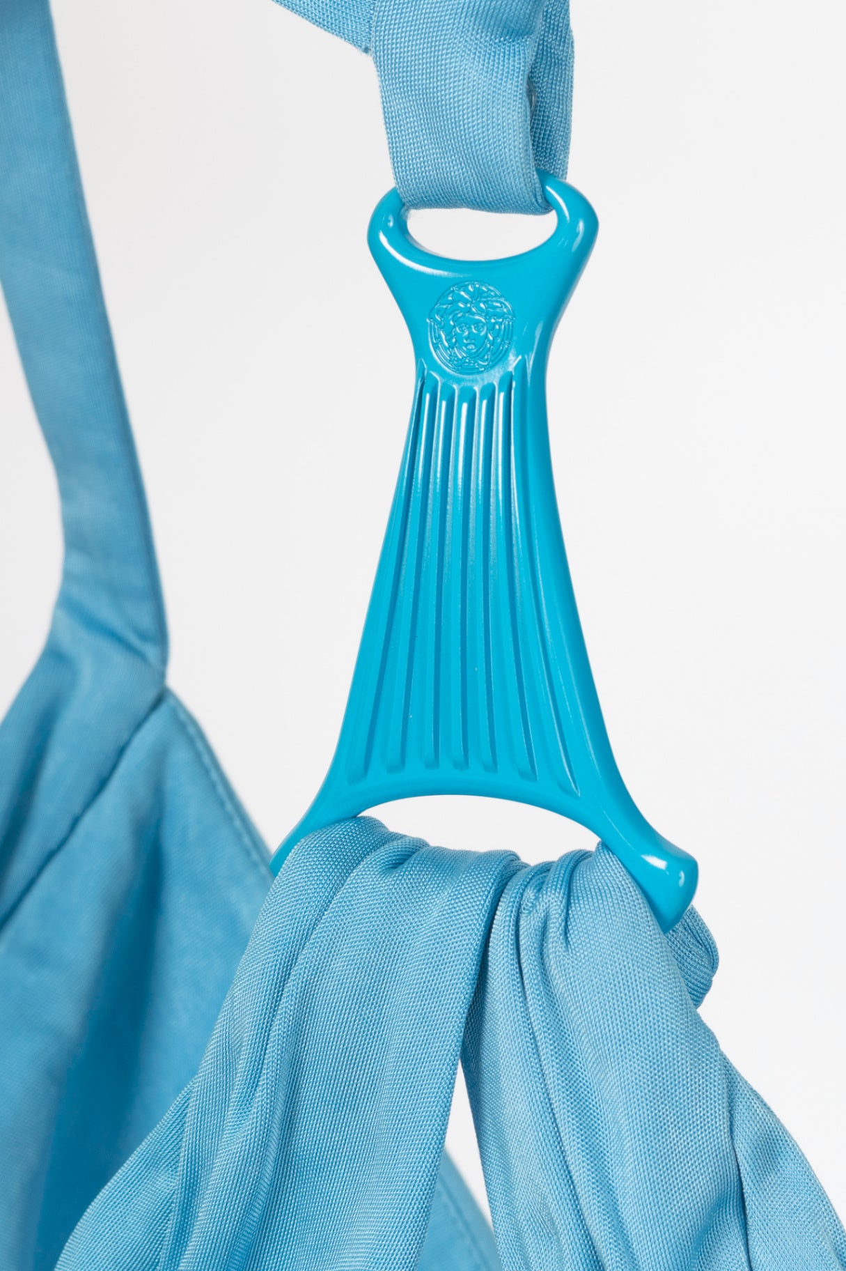 Versace Blue Viscose-Jersey Hardware-Racerback Mini Dress