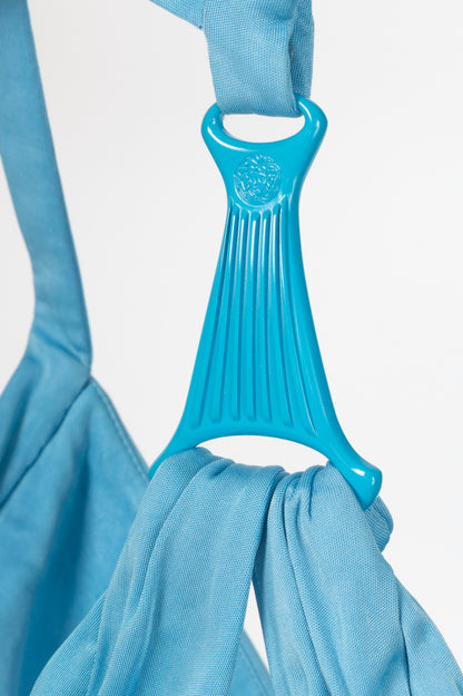 Versace Blue Viscose-Jersey Hardware-Racerback Mini Dress