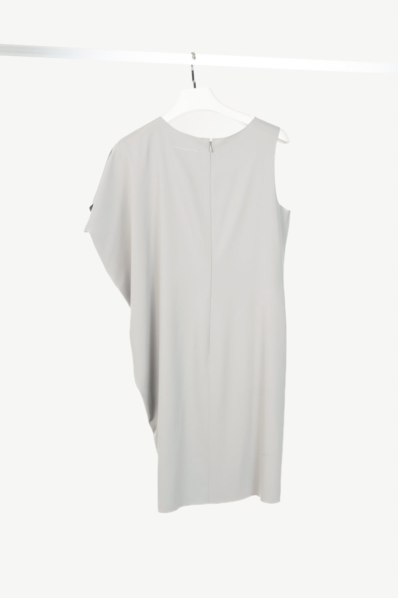 MM6 Grey Crepe Asymmetrical Mini Dress