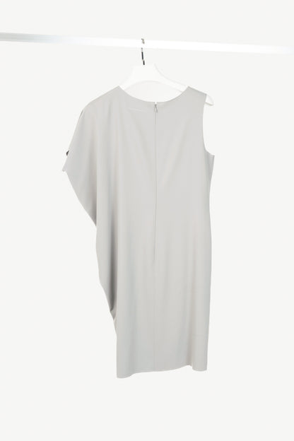MM6 Grey Crepe Asymmetrical Mini Dress