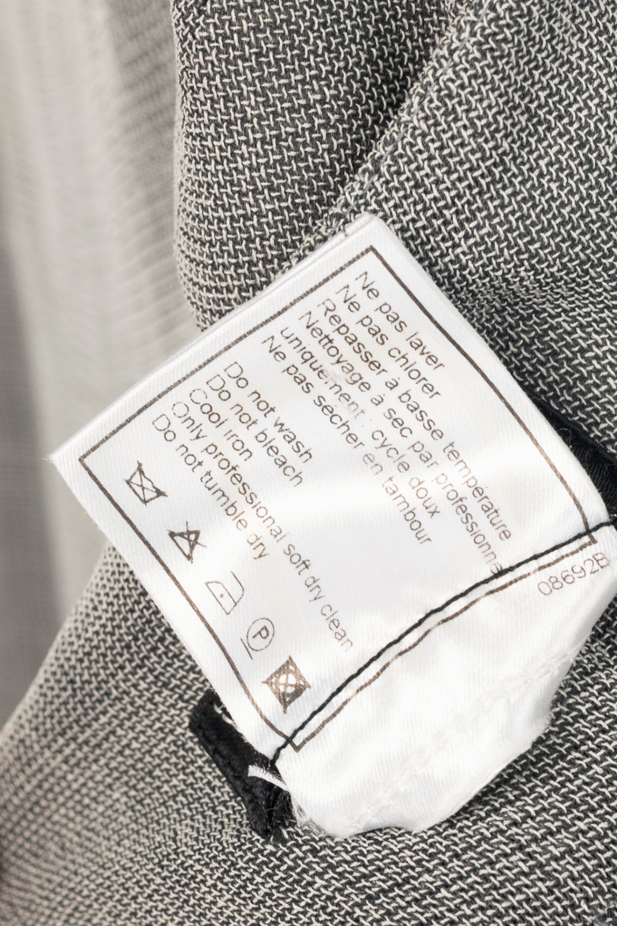 Chanel 99P Grey Viscose-Blend Slit-Hem Midi Skirt