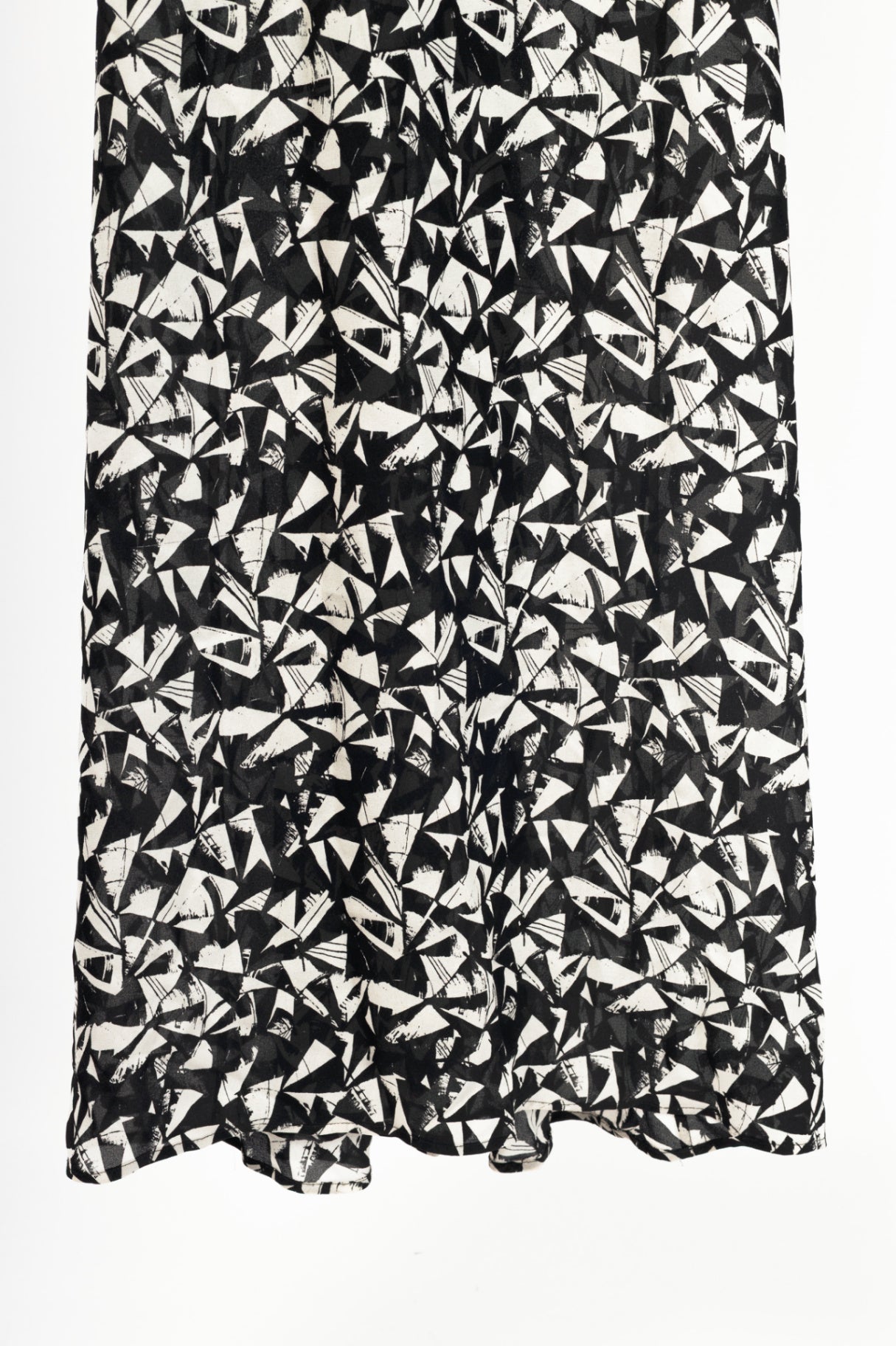 A.L.C. Patti Black & White Fan-Print Silk Zip Maxi Dress