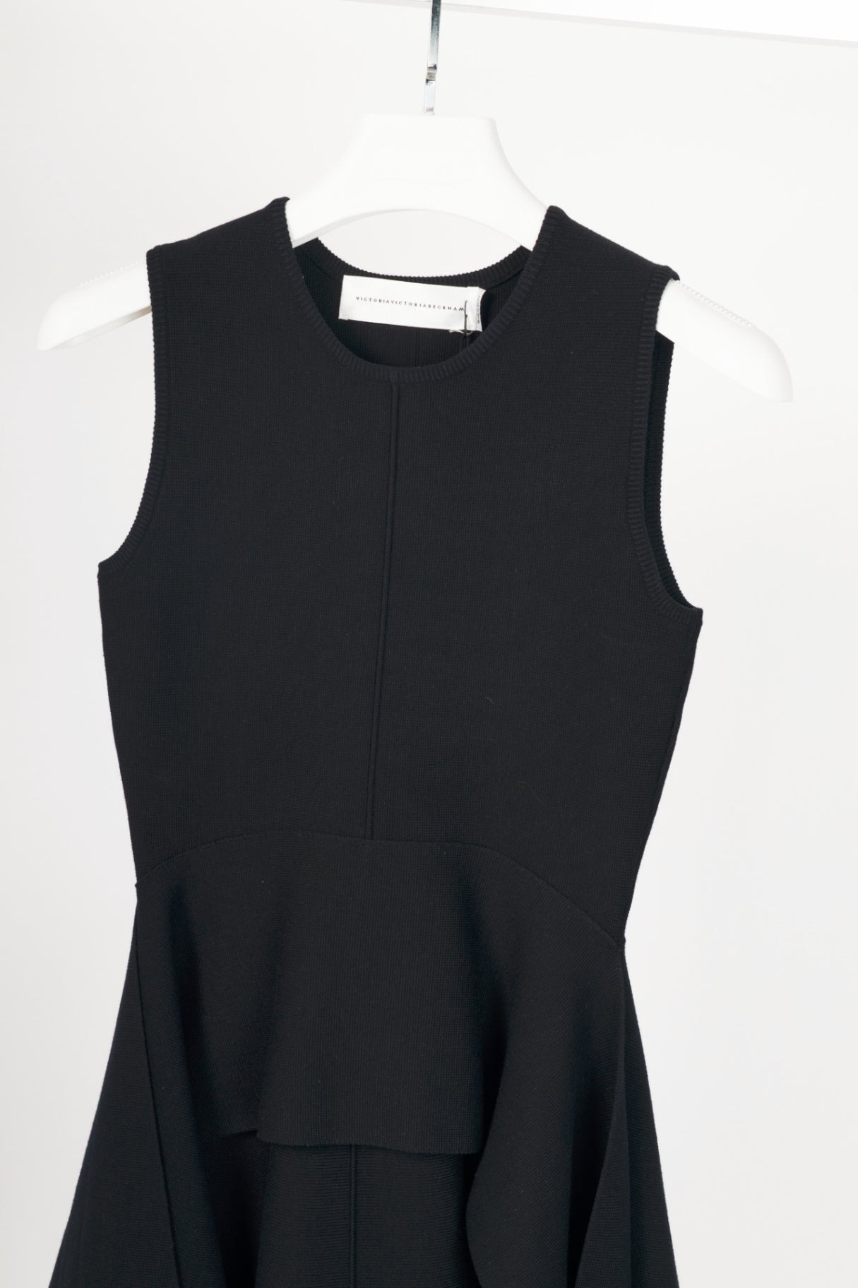 Victoria Victoria Beckham Black Compact Viscose-Blend Knit Dress