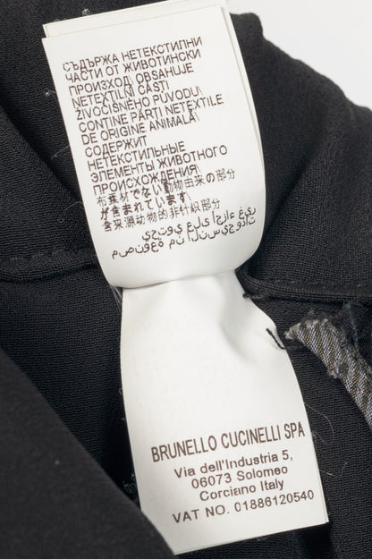 Brunello Cucinelli Black Silk-Blend Crepe Tapered Trousers