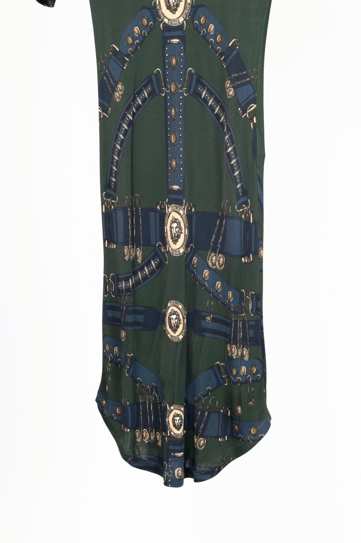 Versus Versace Olive Harness-Print Jersey Dress 