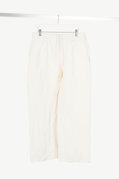 Burberry SS24 Runway White Paper-Blend Drawstring Trousers