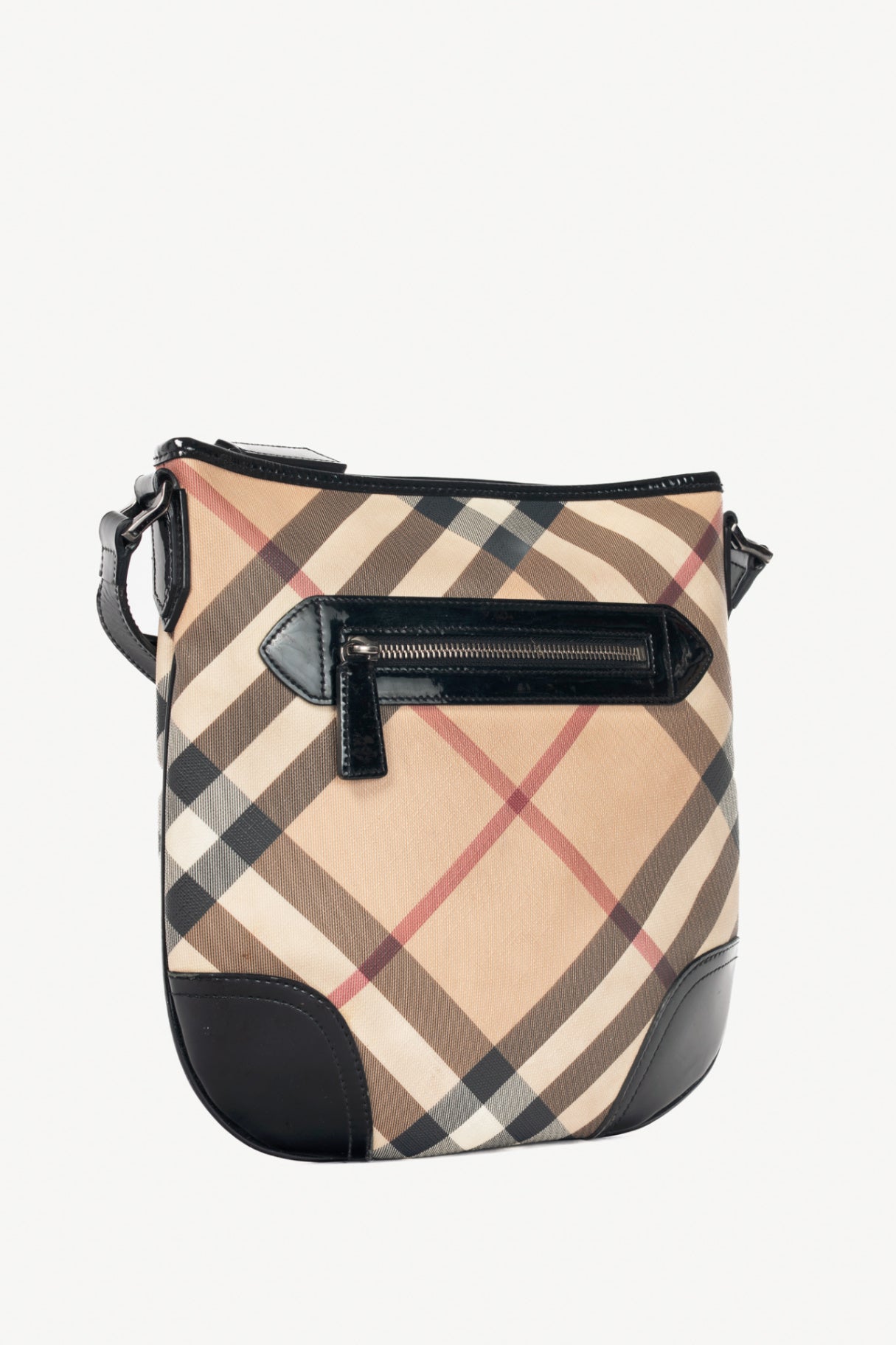 Burberry Dryden Nova Check Patent-Leather-Trim Crossbody