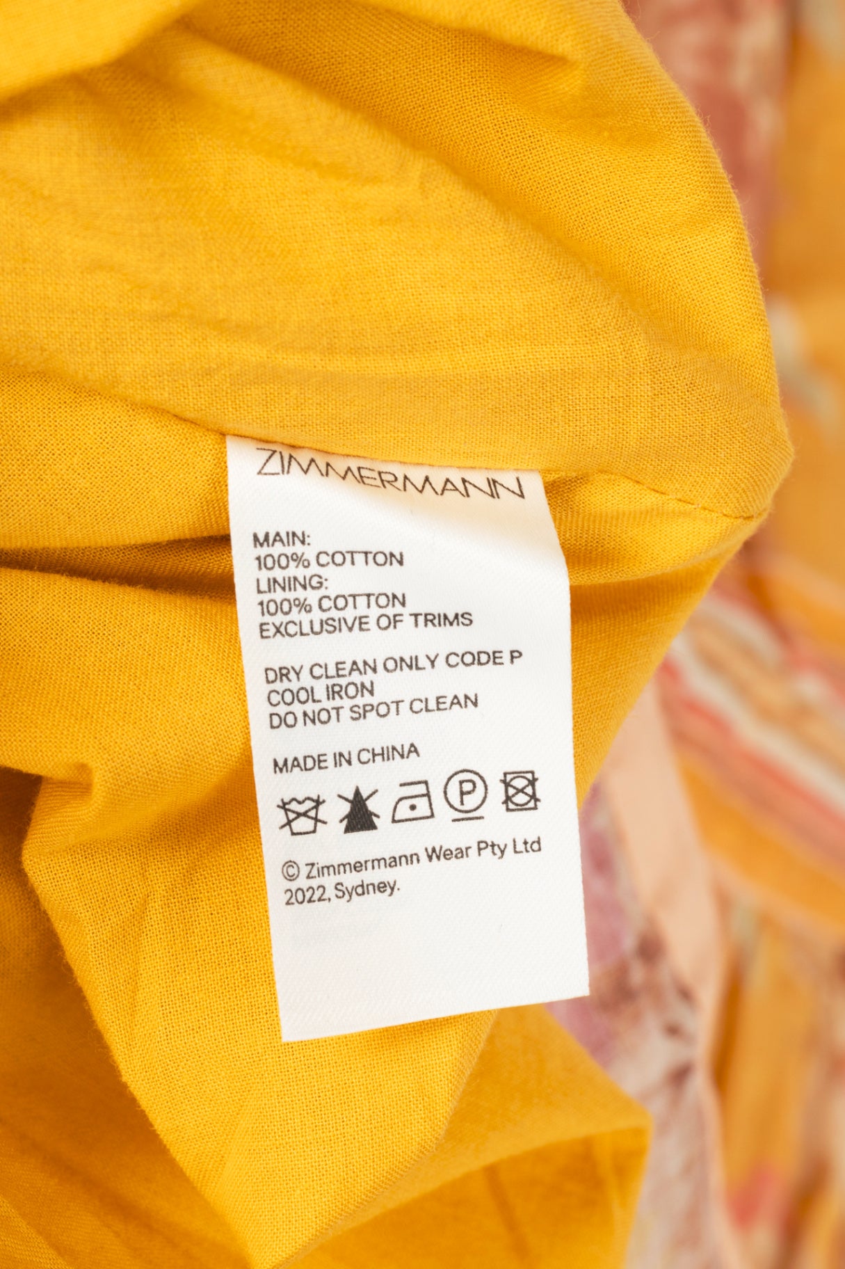 Zimmermann Pattie Mustard Floral Tie-Shoulder Midi Dress