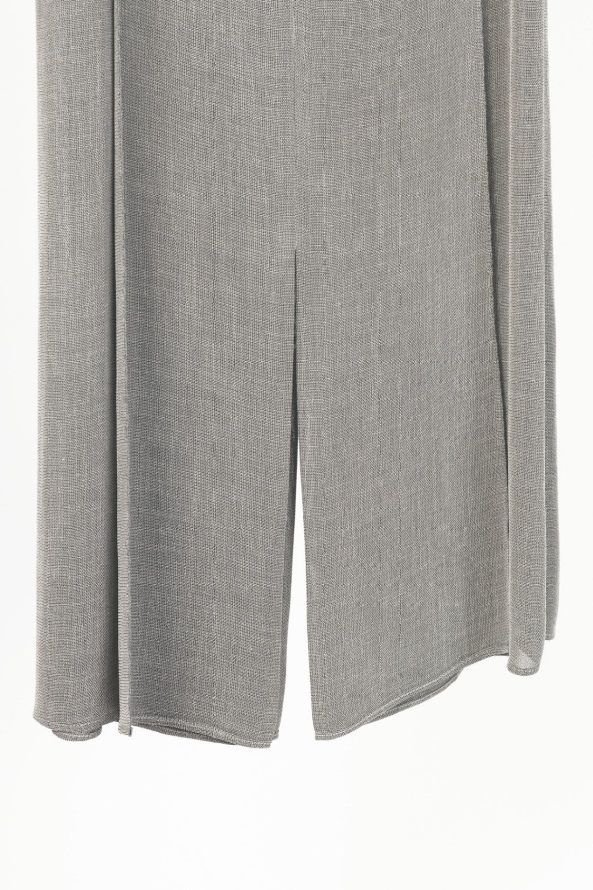 Chanel 99P Grey Viscose-Blend Slit-Hem Midi Skirt