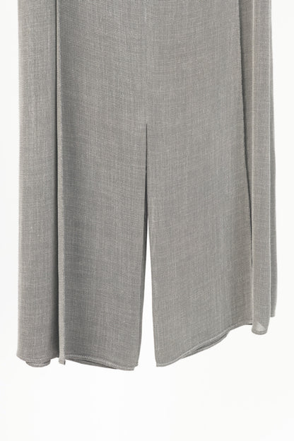 Chanel 99P Grey Viscose-Blend Slit-Hem Midi Skirt