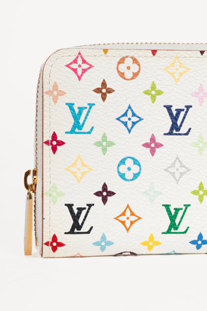 Louis Vuitton Zippy White Multicolore Monogram Coin Purse