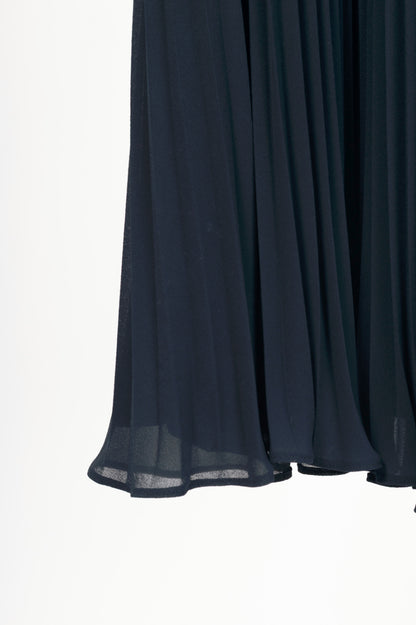 Escada Sport Dicco Deep Atlantic Striped-Knit Pleated Midi Dress