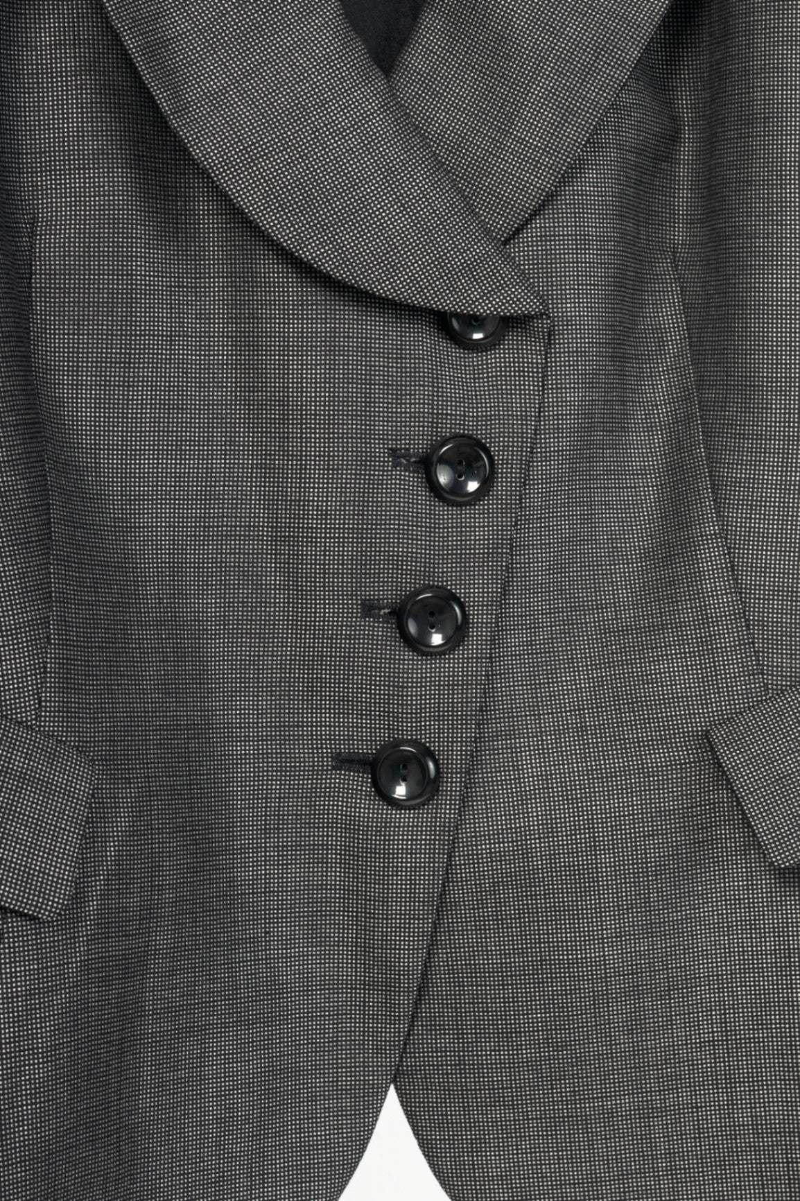 Armani Collezioni Grey Wool-Blend Single-Breasted Blazer
