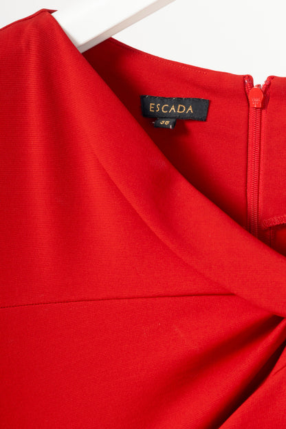 Escada Danina Garnet Red Jersey Knotted Sheath Dress