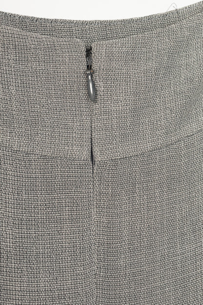 Chanel 99P Grey Viscose-Blend Slit-Hem Midi Skirt