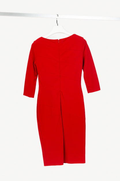 Escada Danina Garnet Red Jersey Knotted Sheath Dress