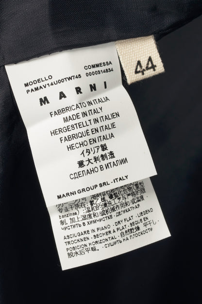 Marni Deep Blue Wool Two Ply Fresco Cropped Trousers