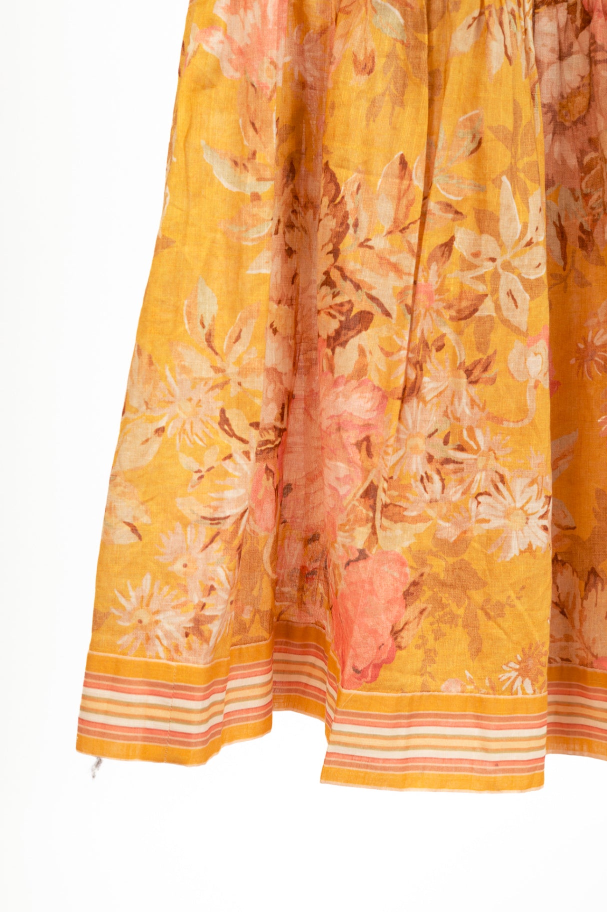 Zimmermann Pattie Mustard Floral Tie-Shoulder Midi Dress