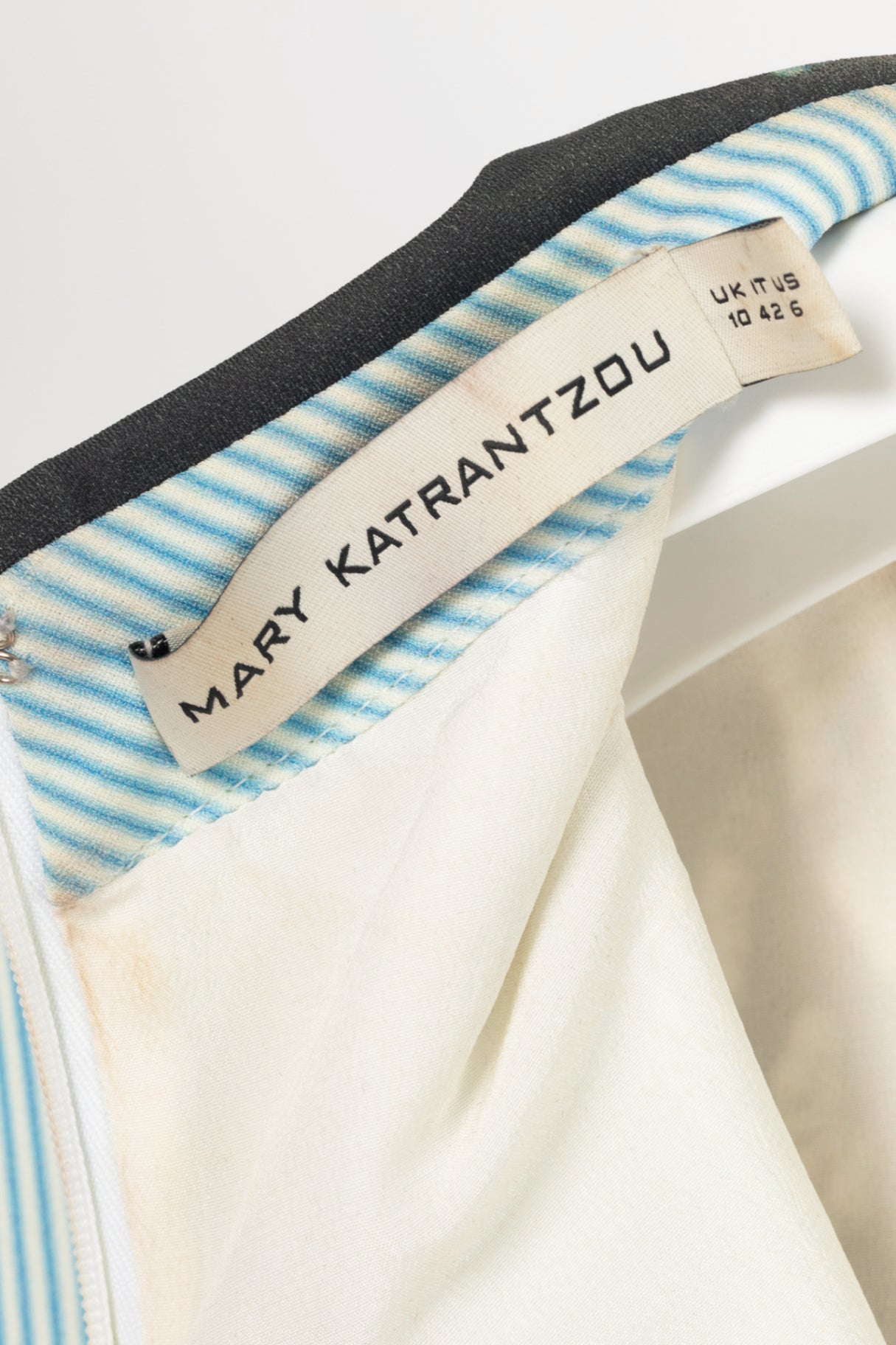 Mary Katrantzou AW16 Multicolour Pinstripe & Star-Print Mini Dress